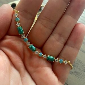Turquoise and opal anthro necklace